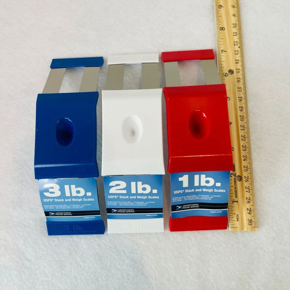 USPS Stack and Weigh Scales Red White Blue Shipping‎ Scale Set 1-6 lbs Capacity